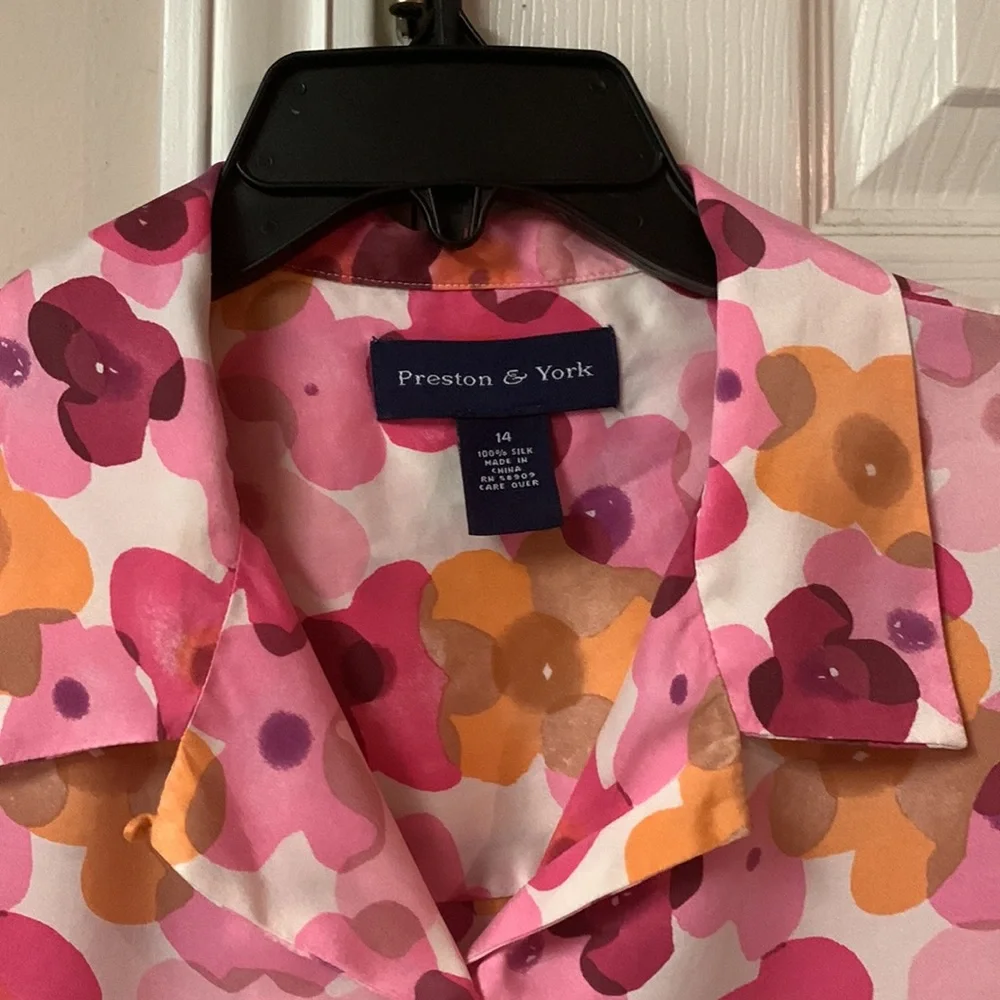 VINTAGE SILK PRESTON & YORK BLOUSE - Picture 4 of 5